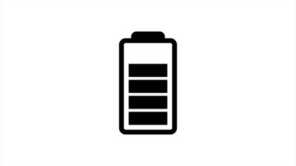 Battery icon charging on background, 4k animation.
