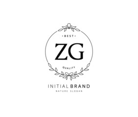 Z G ZG Beauty vector initial logo, handwriting logo of initial signature, wedding, fashion, jewerly, boutique, floral and botanical with creative template for any company or business.