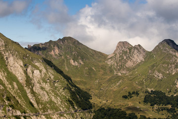 landscape of mountains and blue sky