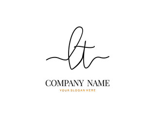 L T LT Initial handwriting logo design with circle. Beautyful design handwritten logo for fashion, team, wedding, luxury logo.
