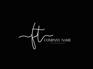 F T FT Initial handwriting logo design with circle. Beautyful design handwritten logo for fashion, team, wedding, luxury logo.