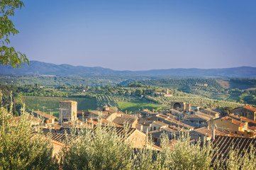 Traditional country landscape in Tuscany Italy