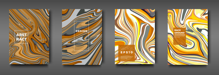 Trendy cover set Liquid marble texture modern design. mix of color marble texture used for design business - vector