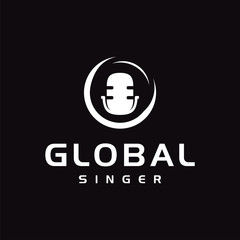  Vector logo design with the world of singers