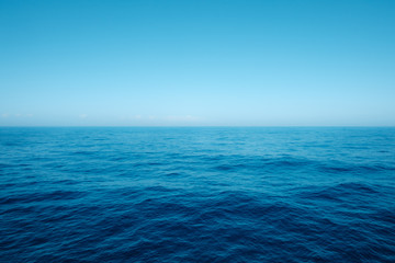 seascape, ocean horizon and blue sky