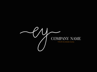 E Y EY Initial handwriting logo design with circle. Beautyful design handwritten logo for fashion, team, wedding, luxury logo.