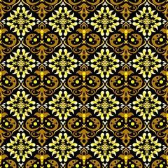 seamless pattern with batik of ethnic pattern. Vector Floral Illustration in asian textile. Design inspiration