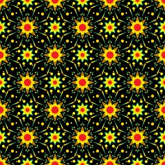 seamless pattern with batik of ethnic pattern. Vector Floral Illustration in asian textile. Design inspiration