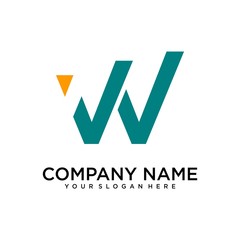 abstract initial letter W logo design template