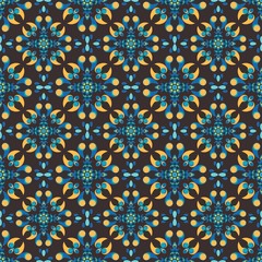 seamless pattern with batik of ethnic pattern. Vector Floral Illustration in asian textile. Design inspiration