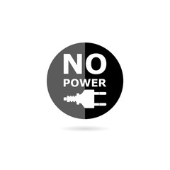No power concept, Word No power icon