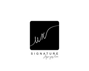Initial UX beauty monogram and elegant logo design, handwriting logo of initial signature, wedding, fashion, floral and botanical with creative template
