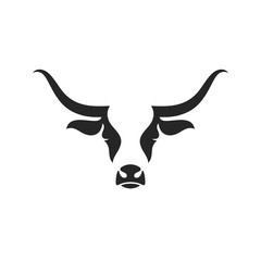 Scottish highland cow. Logo. Isolated head on white background