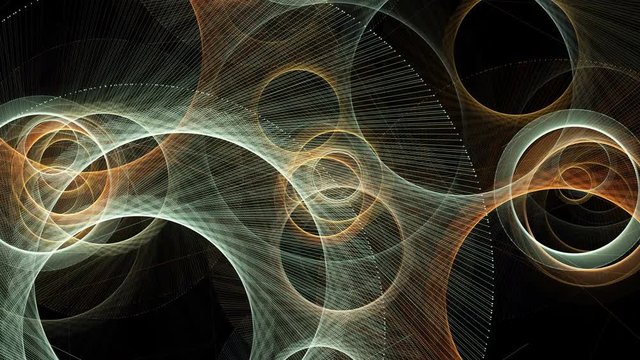 Evolving abstract cosmic concentric circles quickly fade to black