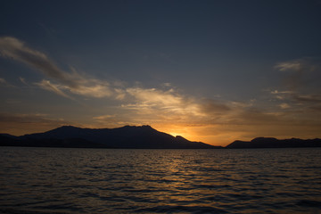 Fototapeta premium Beautiful landscape on mountain lake Burabay, Borovoye, Kazakhstan