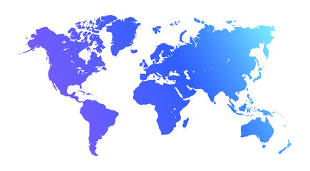 Fototapeta na wymiar Colorful vector world map. North and South America, Asia, Europe, Africa, Australia