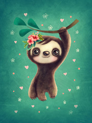 Illustration of a Sloth © Elena Schweitzer