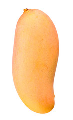 Ripe mango isolated on white clipping path