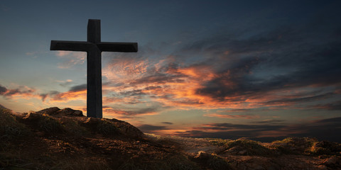Fototapeta na wymiar Crucifixion of the crucifixion on the mountain jesus christ