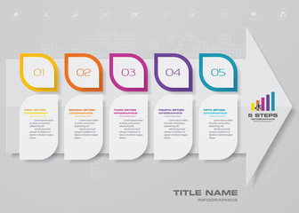 5 steps of arrow infografics template. for your presentation.