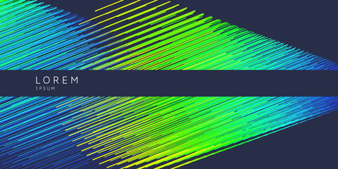 Obraz premium Elegant abstract poster with colorful lines on a dark background.
