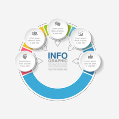 Vector iInfographic template for business, presentations, web design, 5 options.