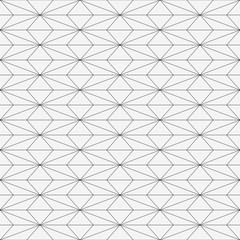 Fototapeta premium Seamless linear pattern. Abstract background with geometric shapes. Light grey texture with black lines. Vector illustration.