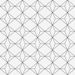 Seamless linear pattern. Abstract background with geometric shapes. Light grey texture with black lines. Vector illustration.