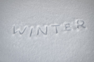 text winter on white snow
