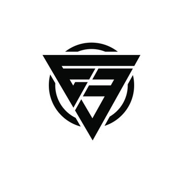 E3, 3E Triangle Logo Circle Monogram Design Vector Super Hero Concept