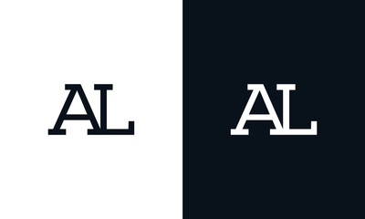 Minimalist line art letter AL logo. This logo icon incorporate with two letter in the creative way.