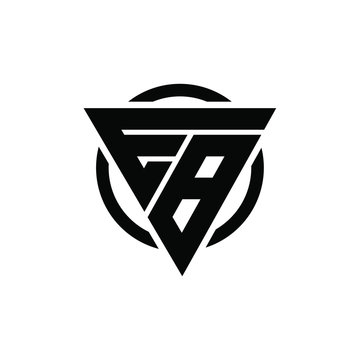 E8, 8E, BE, EB Triangle Logo Circle Monogram Design Vector Super Hero Concept