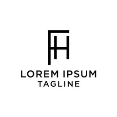initial letter logo FH, HF logo template
