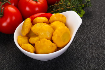 Tasty marinated patisson