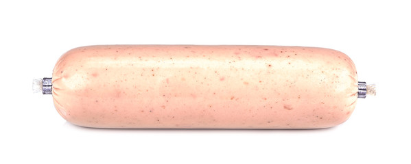 pork sausage package isolated on white background