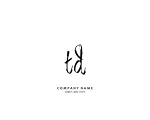 TD Initial handwriting logo vector