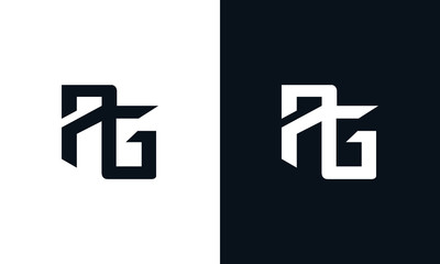 Minimalist abstract letter AG logo. This logo icon incorporate with two abstract shape in the creative process.