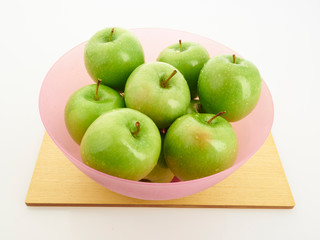 green apple on a plate
