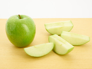 green apple on a plate