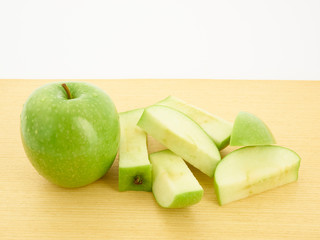 green apple on a plate
