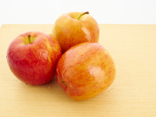 red apples on white background