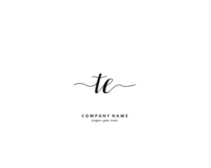 TE Initial handwriting logo vector
