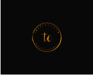 TE Initial handwriting logo vector