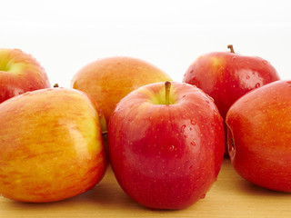 red apples on white background