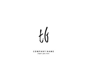 TF Initial handwriting logo vector