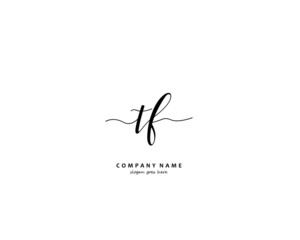 TF Initial handwriting logo vector