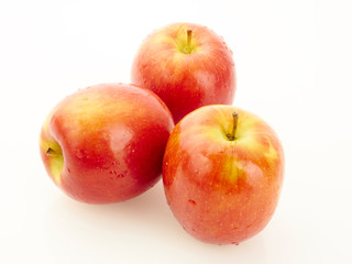 red apples on white background