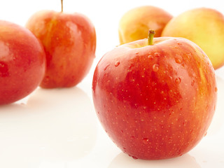 red apples on white background