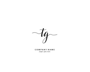 TG Initial handwriting logo vector
