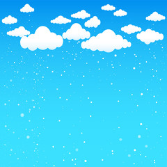 cartoon clouds and falling little snow